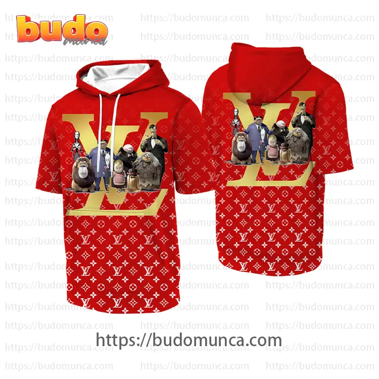 Louis vuitton and the addams family hooded short sleeve t-shirt gift uninque for kid man women